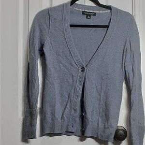 Banana Republic Light Blue Button Up Sweater S Italian Yarn Wool Cashmere Blend